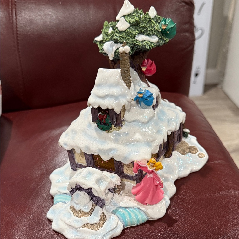 Disney Snowy Cottage with Pink and Blue Accents